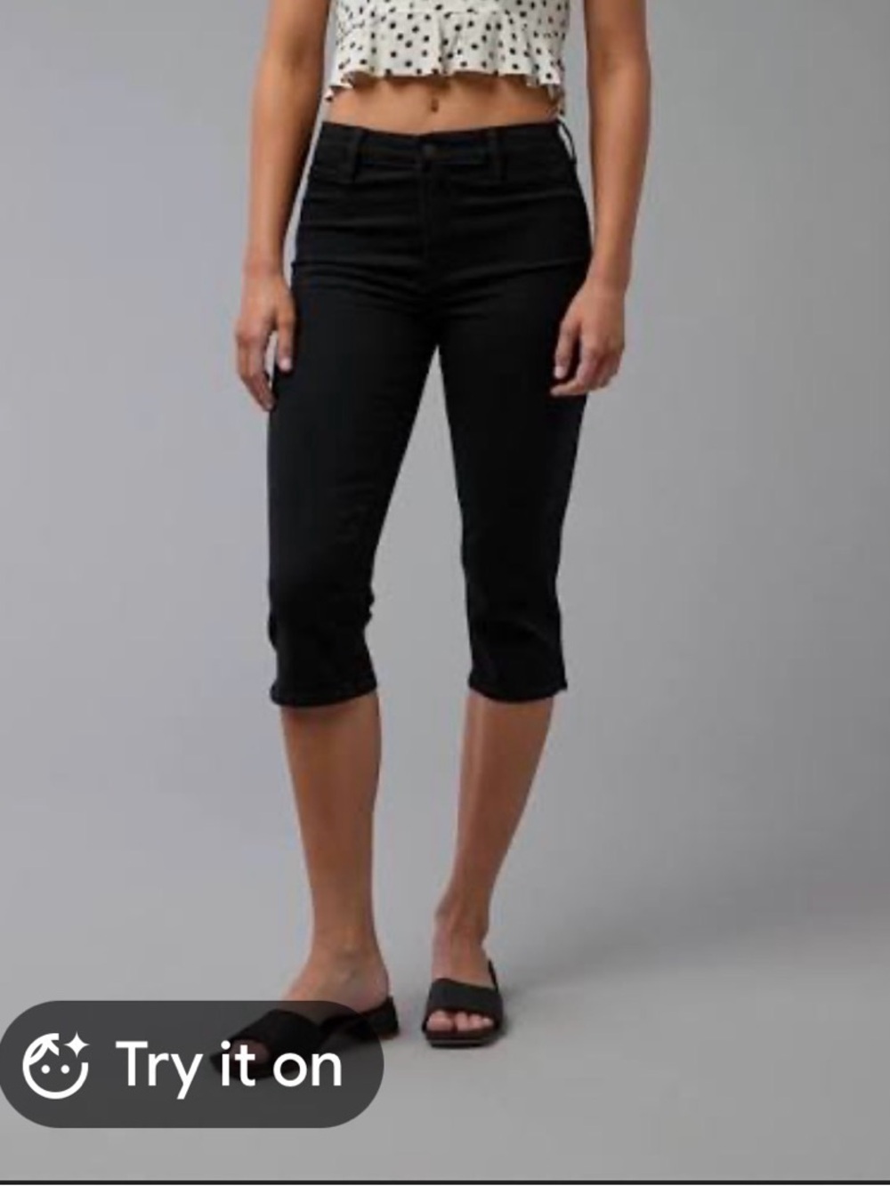 American Eagle Outfitters Black Cropped Capri Jeans